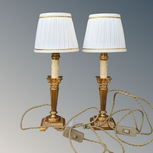 Elegant Pair Antique Gilt Bronze Lamps - Image 6