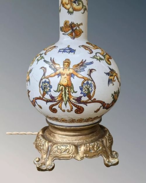 Antique Italian Majolica Table Lamp - Image 4
