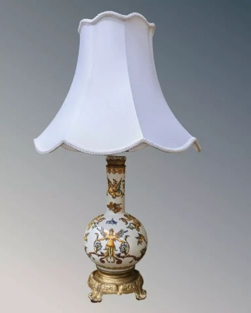 Antique Italian Majolica Table Lamp - Image 3