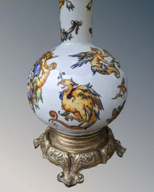Antique Italian Majolica Table Lamp - Image 5