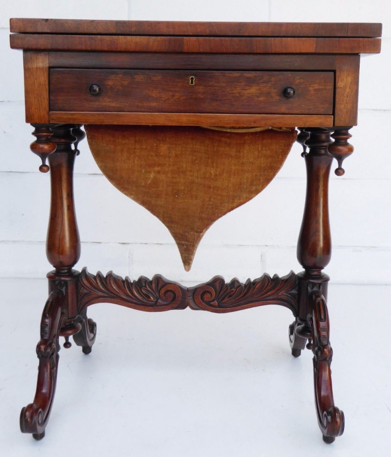 Victorian Rosewood Fold Over Games Table - Image 2