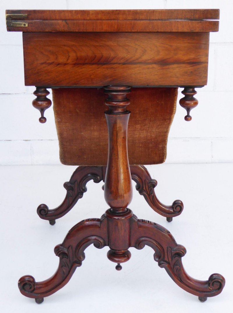 Victorian Rosewood Fold Over Games Table - Image 7