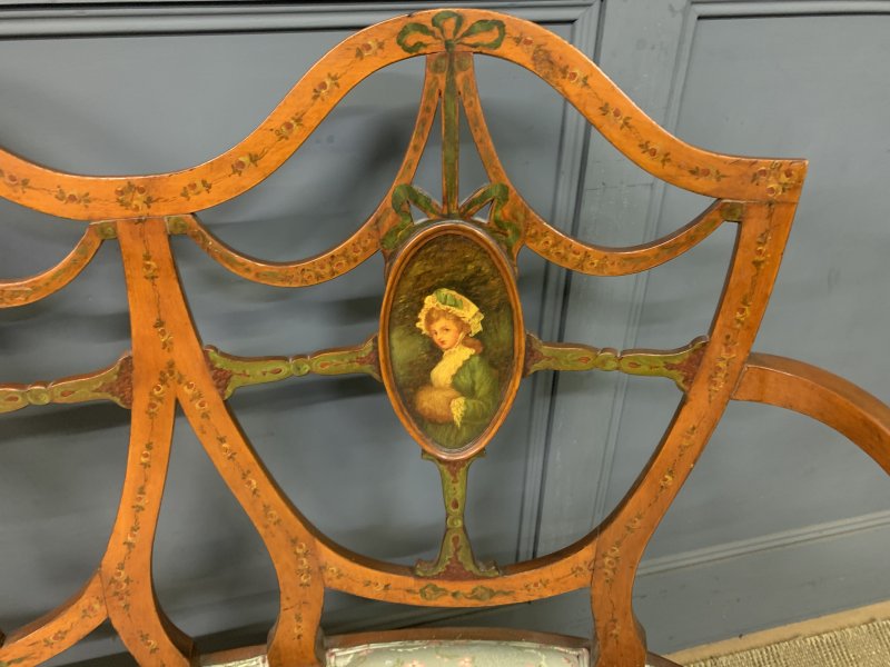 Painted Satinwood Settee - Image 13