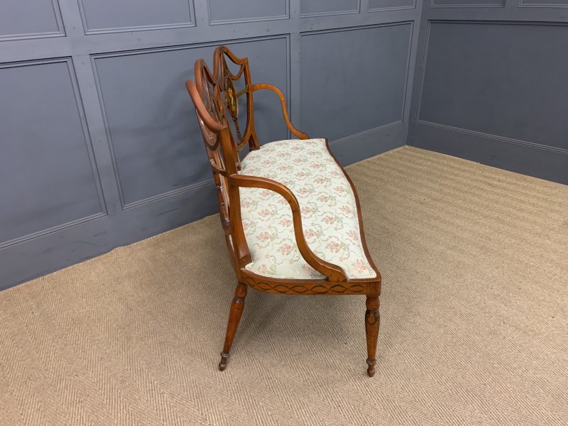 Painted Satinwood Settee - Image 7