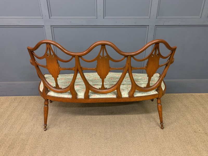 Painted Satinwood Settee - Image 5