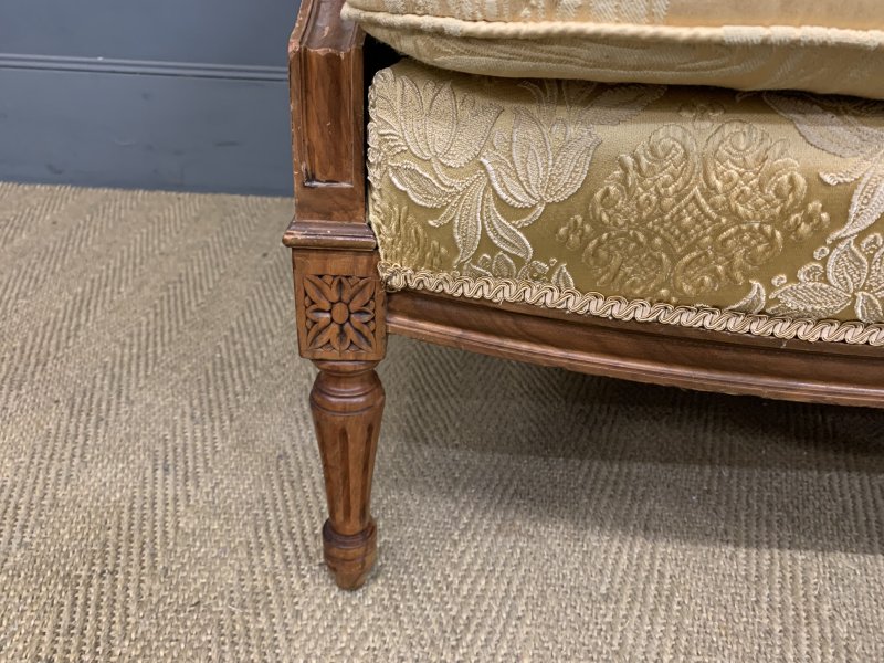 French Walnut Upholstered 3 Piece Salon Suite - Image 4