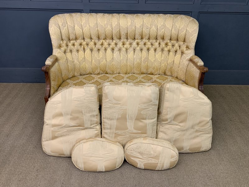 French Walnut Upholstered 3 Piece Salon Suite - Image 17