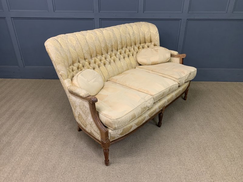 French Walnut Upholstered 3 Piece Salon Suite - Image 18