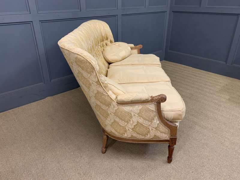 French Walnut Upholstered 3 Piece Salon Suite - Image 21