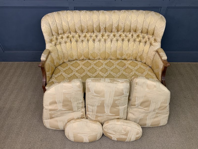 French Walnut Upholstered 3 Piece Salon Suite - Image 20