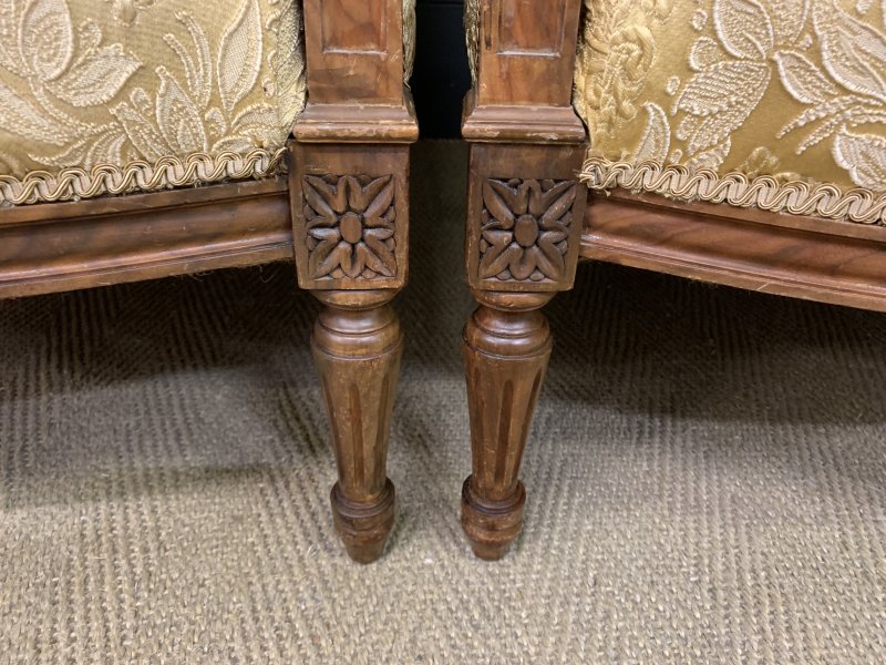 French Walnut Upholstered 3 Piece Salon Suite - Image 19