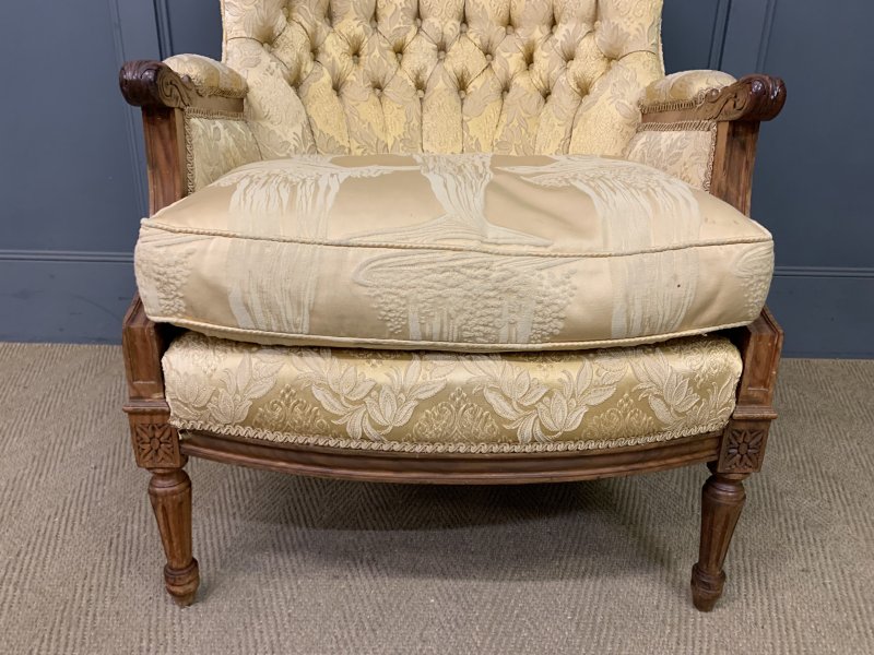 French Walnut Upholstered 3 Piece Salon Suite - Image 8