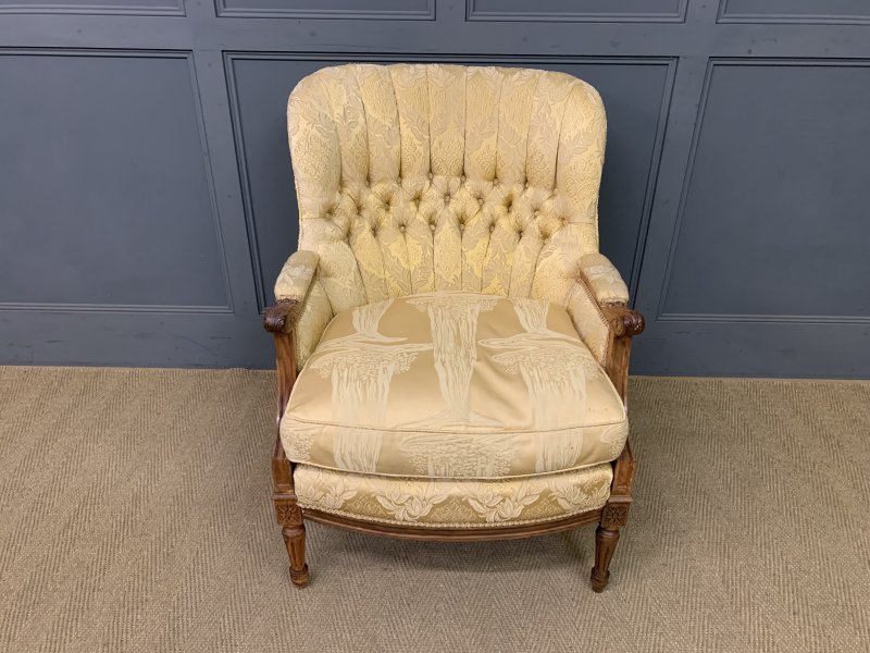 French Walnut Upholstered 3 Piece Salon Suite - Image 9