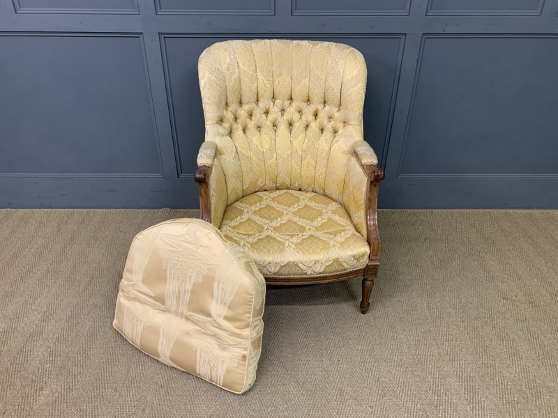 French Walnut Upholstered 3 Piece Salon Suite - Image 12