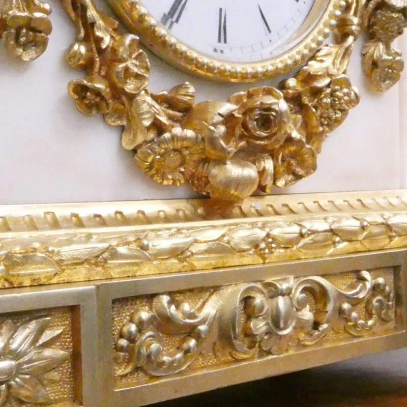 French Gilt Bronze & Marble Mantel Clock by Japy Freres - Image 4
