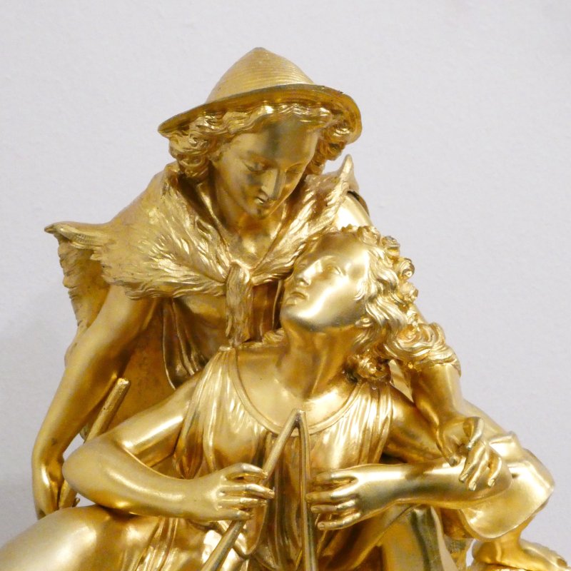 French Gilt Bronze & Marble Mantel Clock by Japy Freres - Image 6