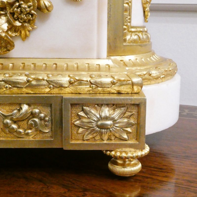 French Gilt Bronze & Marble Mantel Clock by Japy Freres - Image 10