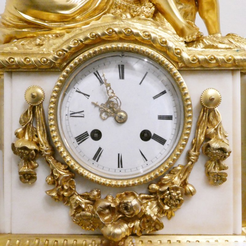 French Gilt Bronze & Marble Mantel Clock by Japy Freres - Image 3