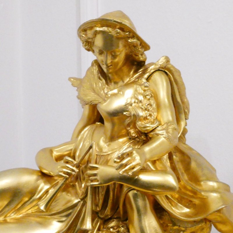 French Gilt Bronze & Marble Mantel Clock by Japy Freres - Image 7