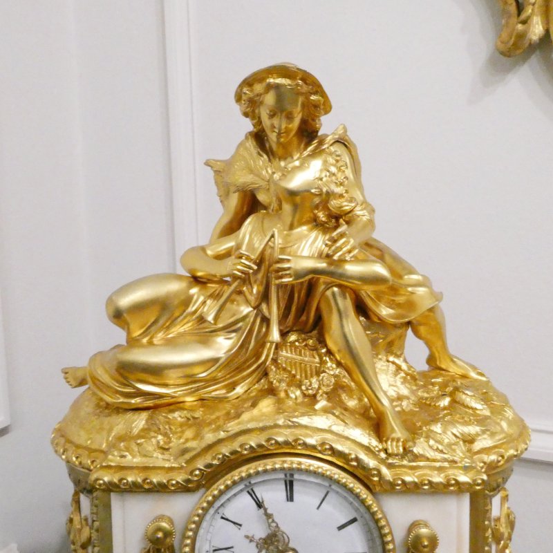 French Gilt Bronze & Marble Mantel Clock by Japy Freres - Image 5
