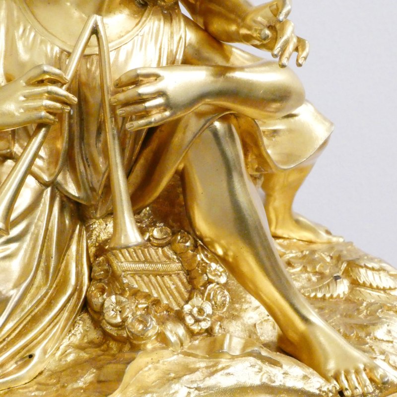 French Gilt Bronze & Marble Mantel Clock by Japy Freres - Image 8