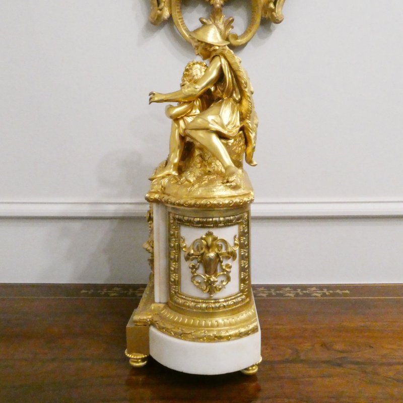 French Gilt Bronze & Marble Mantel Clock by Japy Freres - Image 11