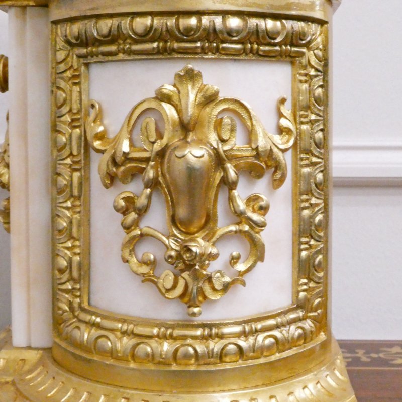 French Gilt Bronze & Marble Mantel Clock by Japy Freres - Image 12