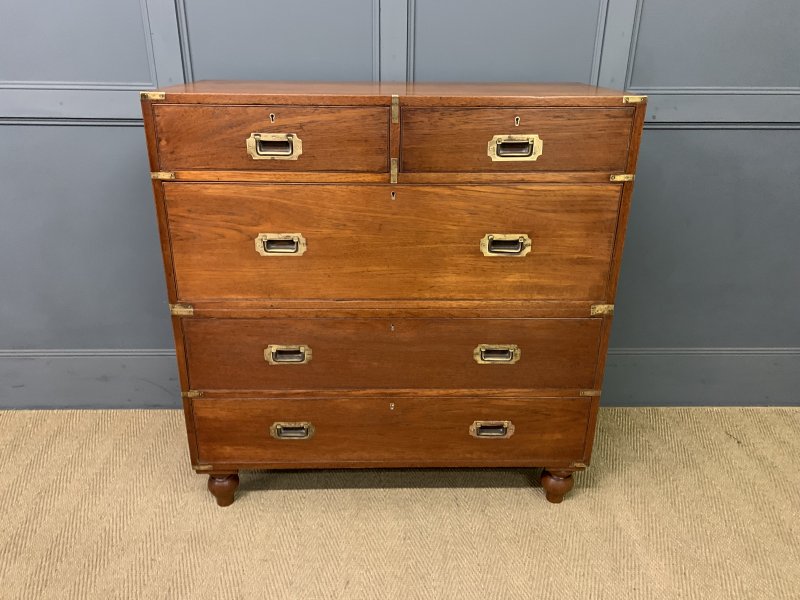 Victorian Teak Military Chest by Army & Navy - Image 2