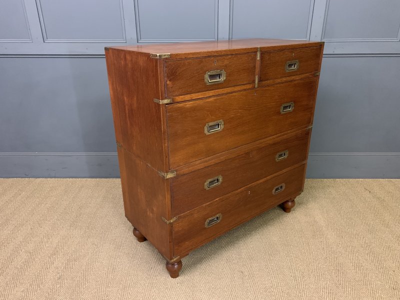 Victorian Teak Military Chest by Army & Navy - Image 9