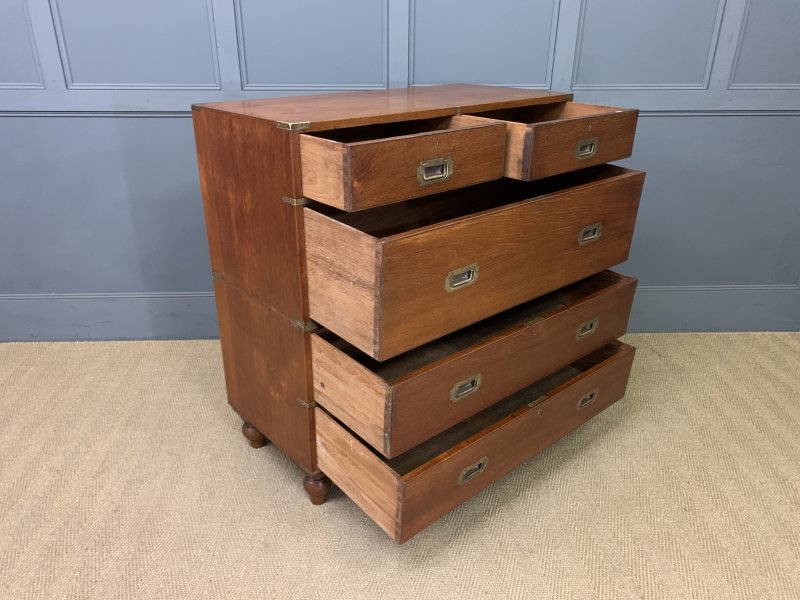 Victorian Teak Military Chest by Army & Navy - Image 11
