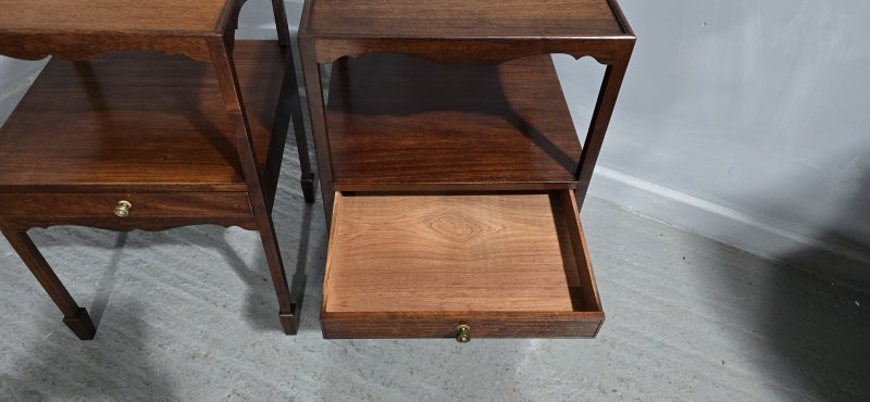 Pair Regency Mahogany Bedside Lamp Tables - Image 8