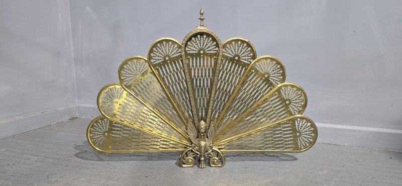 Brass Peacock Fire Screen - Image 3