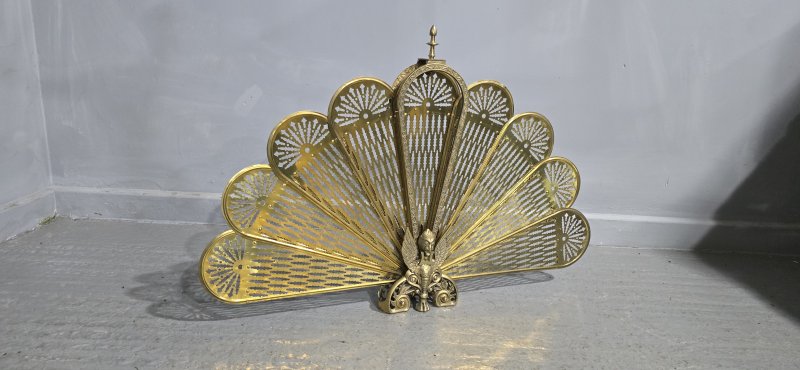 Brass Peacock Fire Screen - Image 7