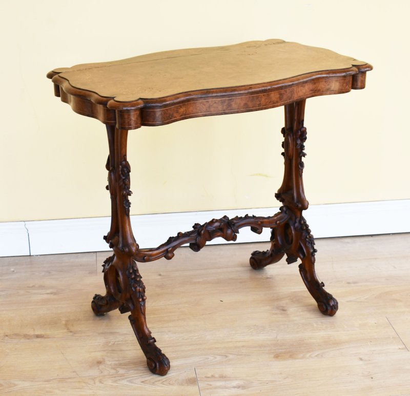 Victorian Burr Walnut Inlaid Table