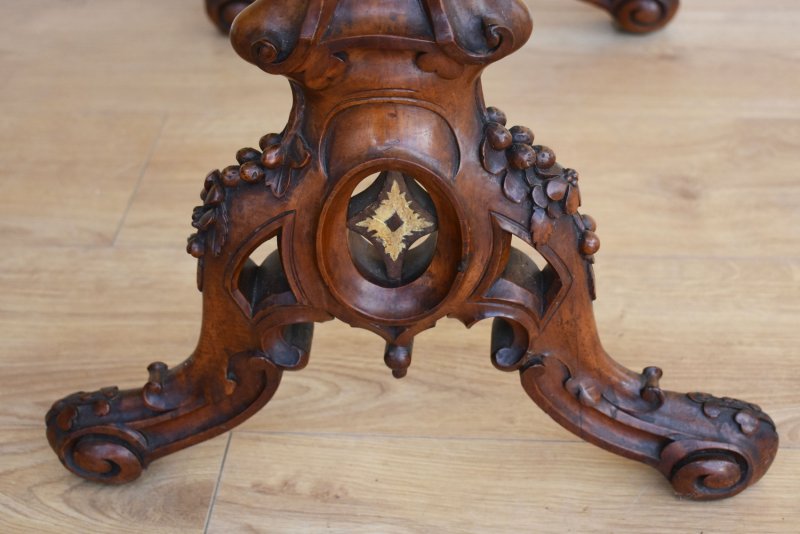 Victorian Burr Walnut Inlaid Table - Image 9