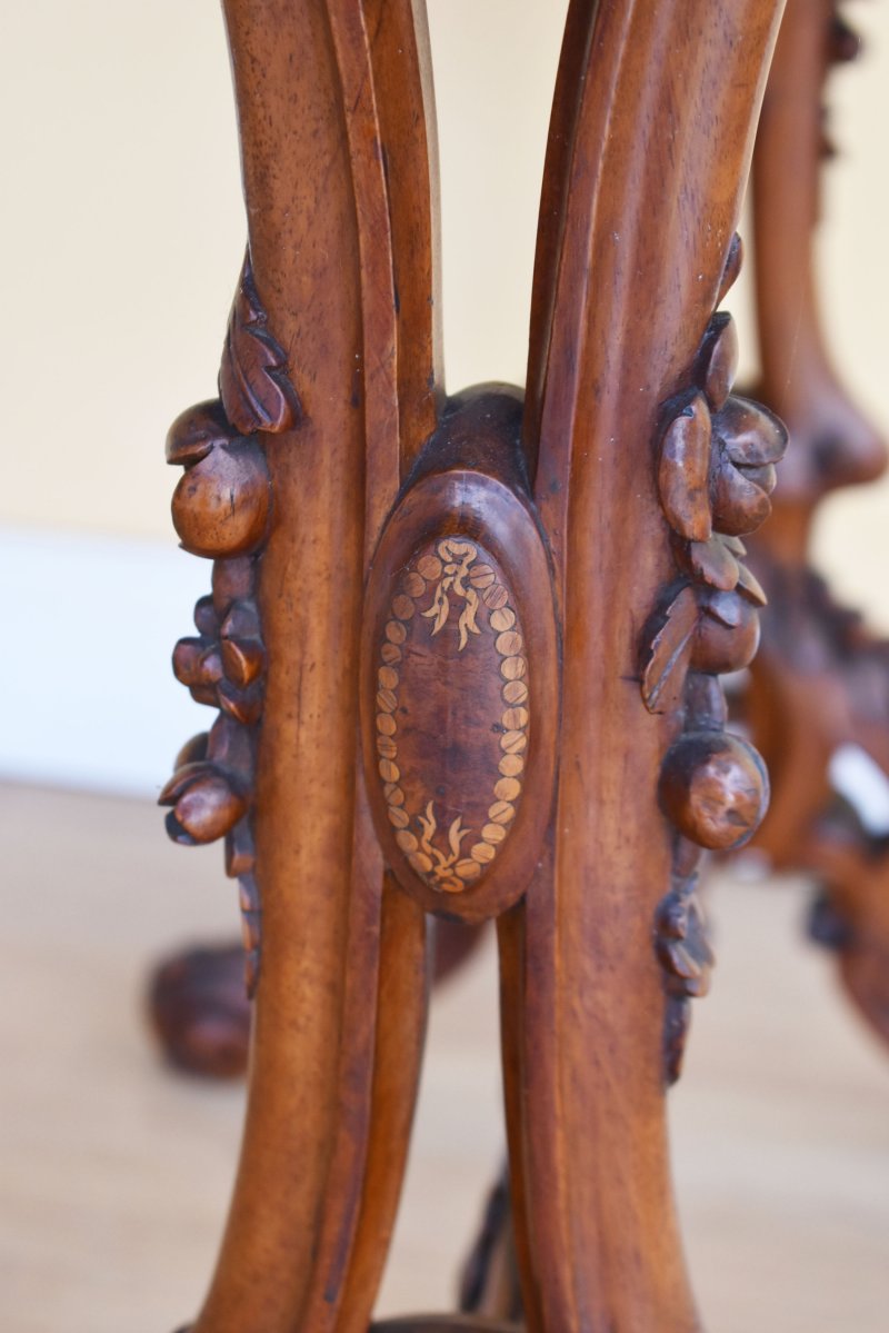 Victorian Burr Walnut Inlaid Table - Image 7