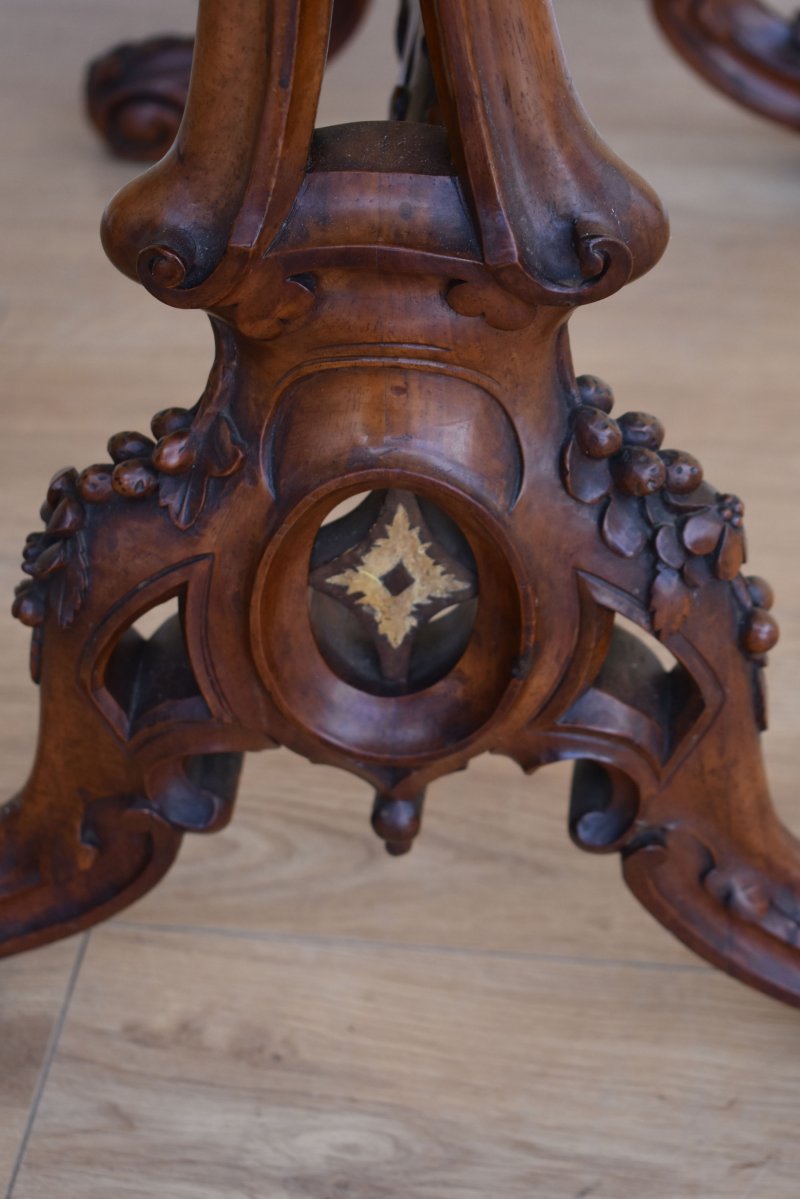 Victorian Burr Walnut Inlaid Table - Image 8