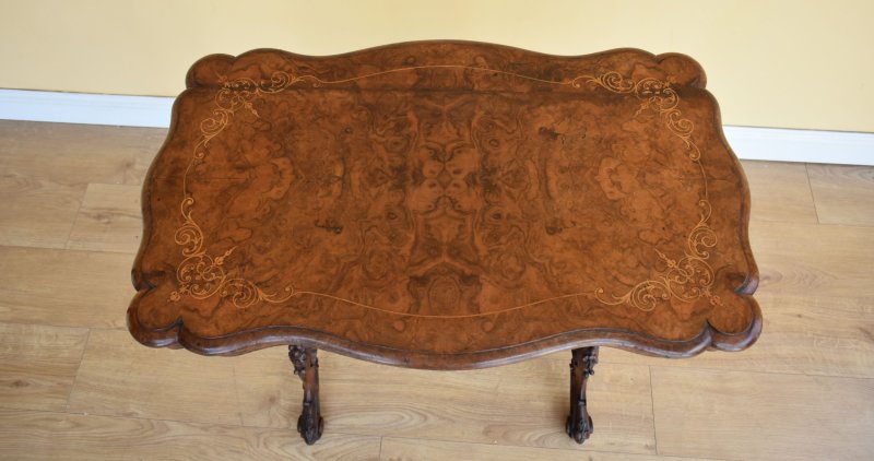 Victorian Burr Walnut Inlaid Table - Image 11