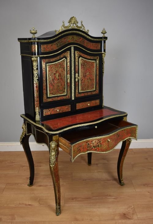 19th Century Ebonised Boulle Bonheur Du Jour