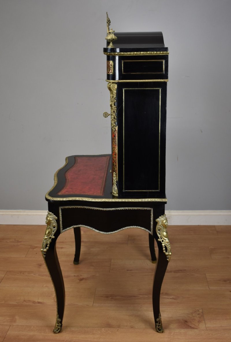 19th Century Ebonised Boulle Bonheur Du Jour - Image 9