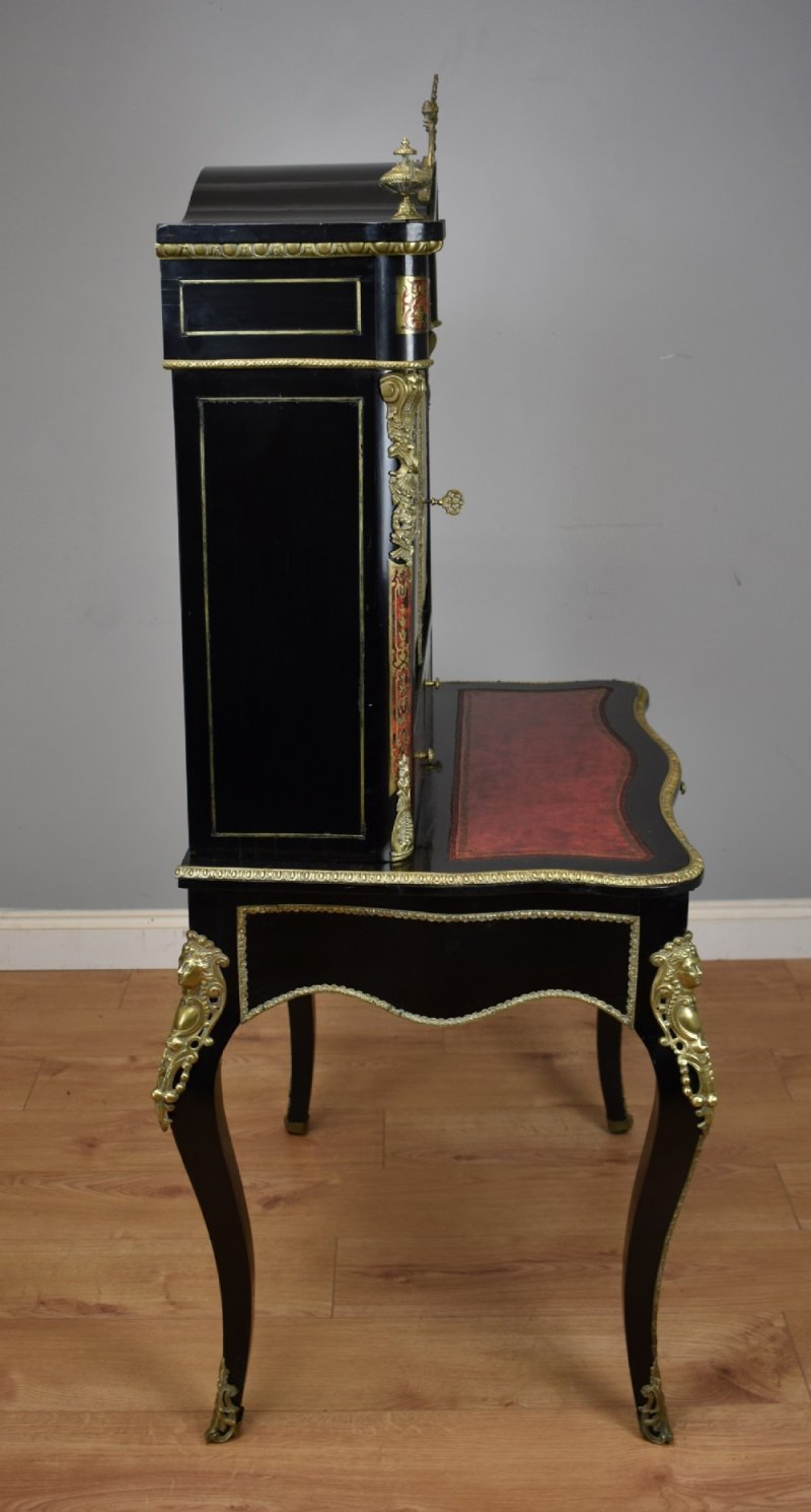 19th Century Ebonised Boulle Bonheur Du Jour - Image 10