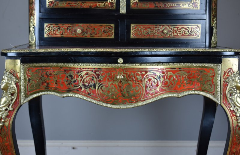 19th Century Ebonised Boulle Bonheur Du Jour - Image 18