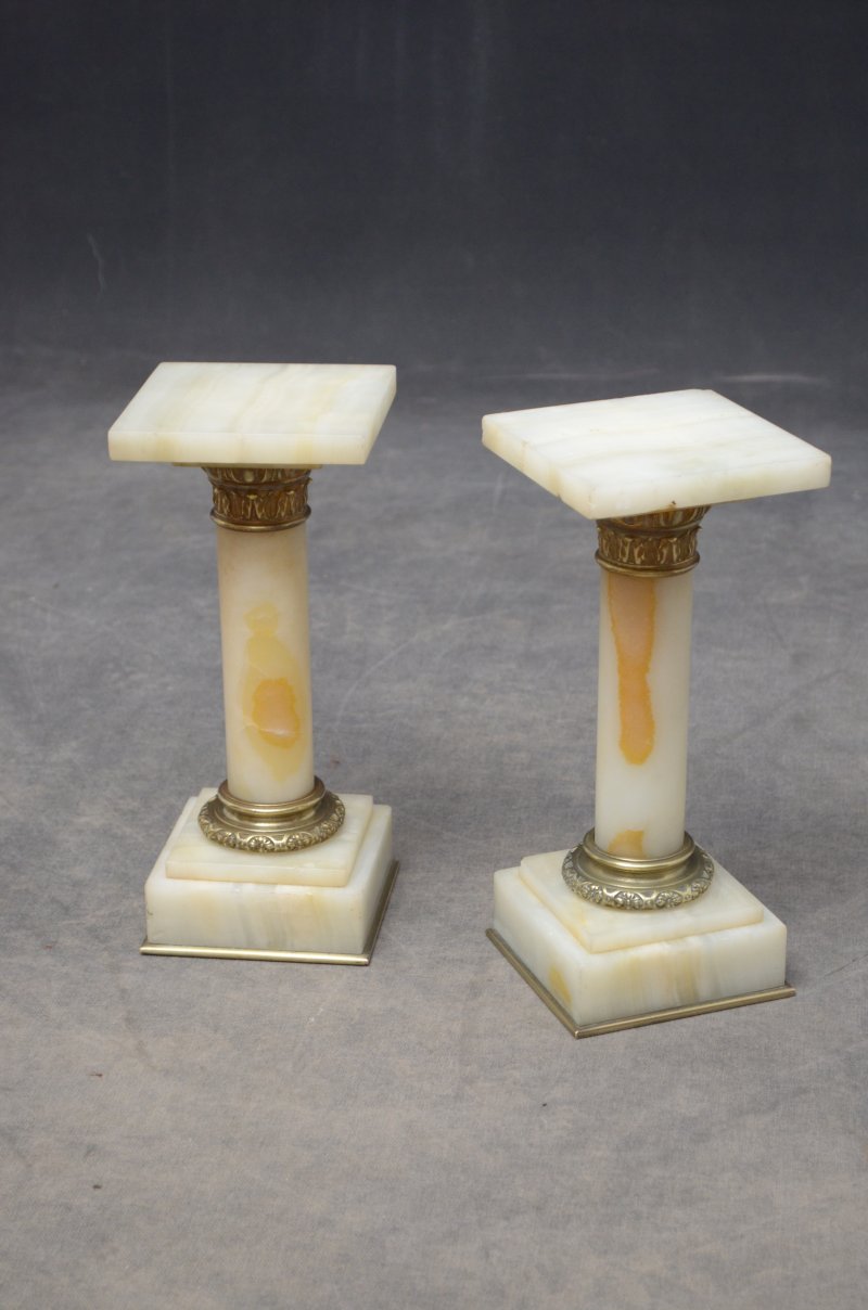 Pair Of Victorian Marble Pedestals Marble Columns - Grand Tour Onyx Pedestals - Image 2