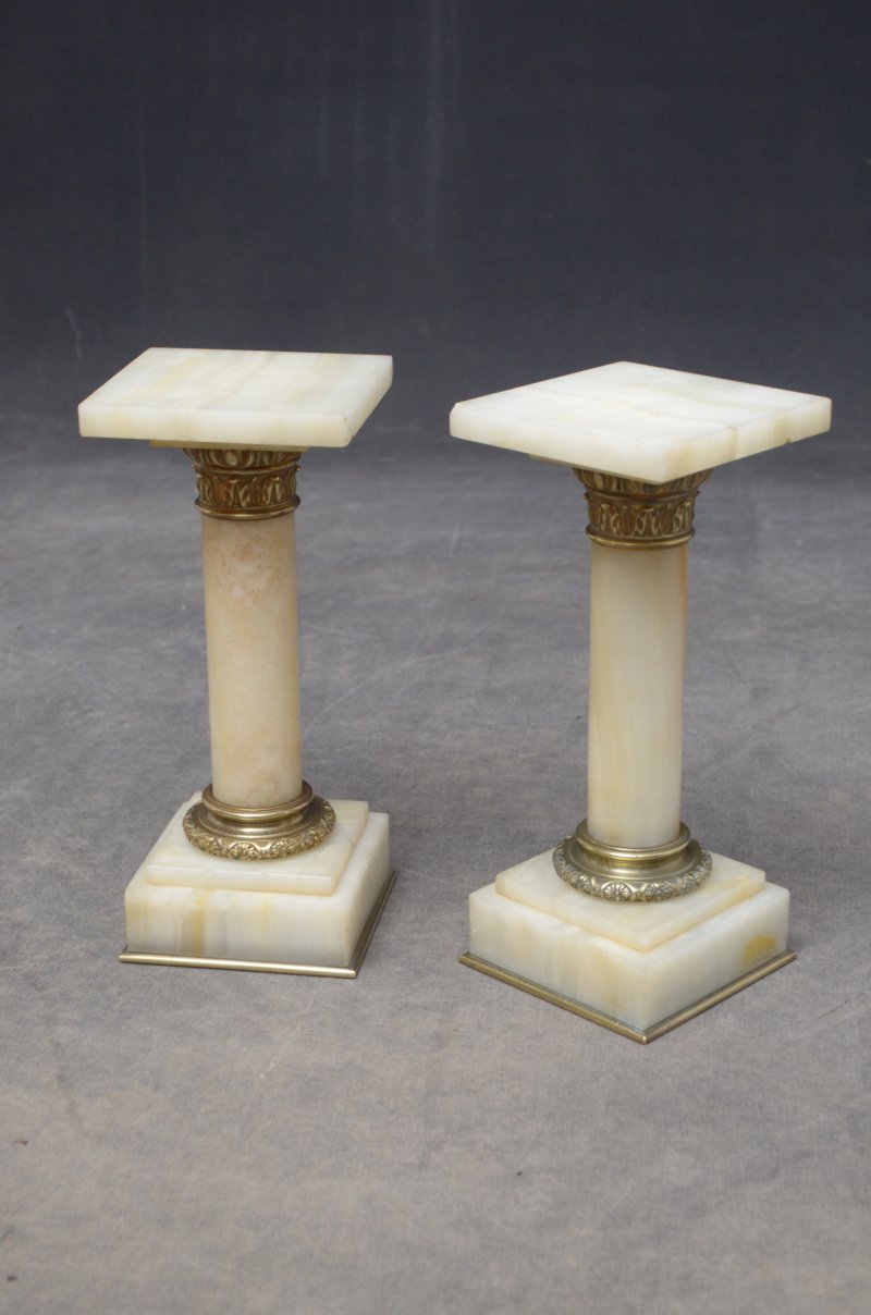 Pair Of Victorian Marble Pedestals Marble Columns - Grand Tour Onyx Pedestals - Image 4