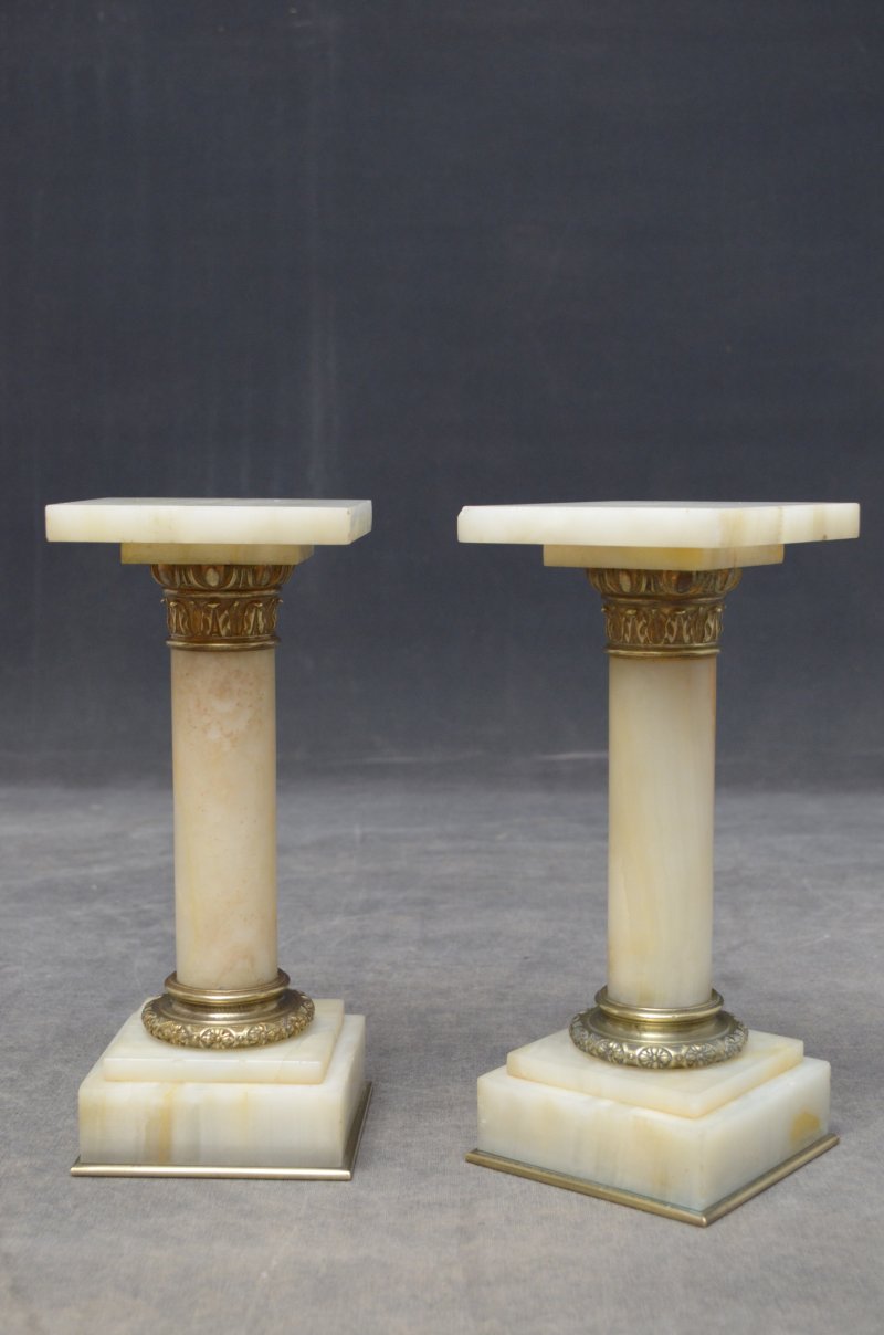 Pair Of Victorian Marble Pedestals Marble Columns - Grand Tour Onyx Pedestals - Image 5