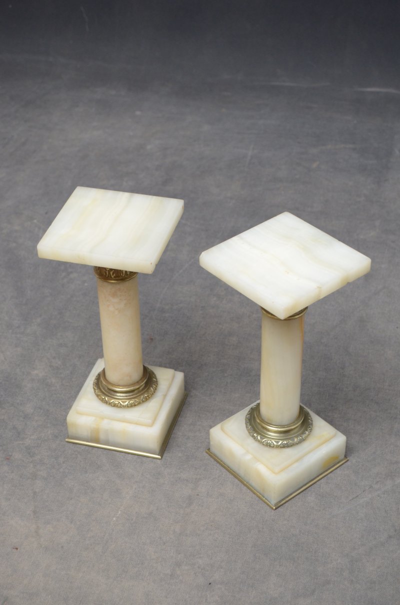 Pair Of Victorian Marble Pedestals Marble Columns - Grand Tour Onyx Pedestals - Image 7