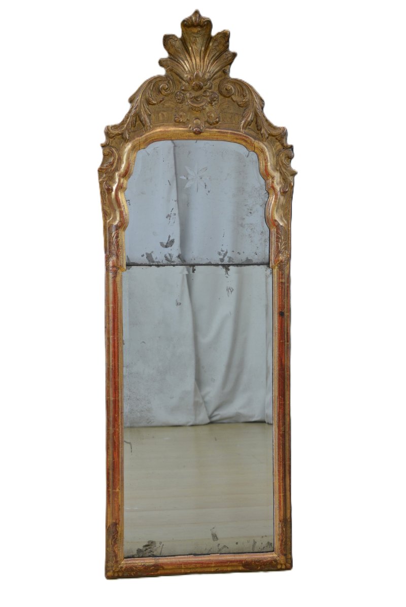 Gesso and Giltwood Pier Mirror  w49cm