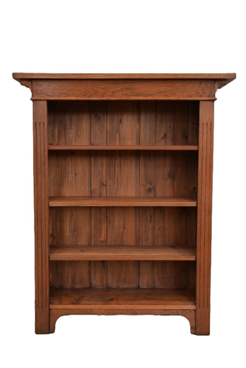 Arts and Crafts Solid Oak Open Bookcase - Image 2