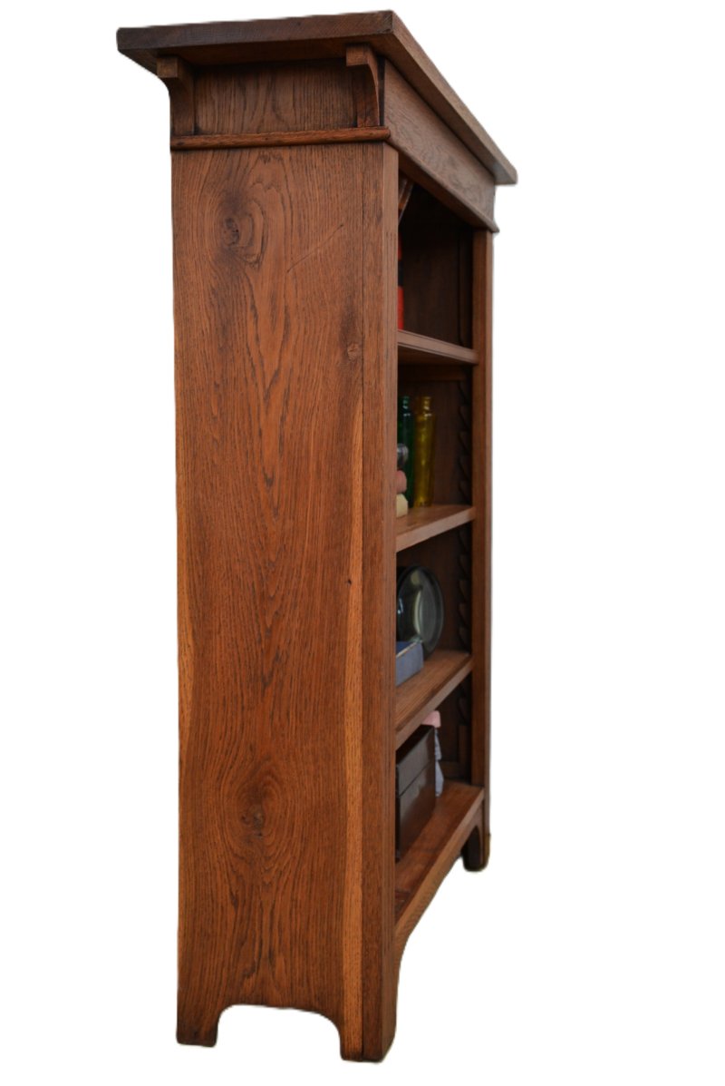 Arts and Crafts Solid Oak Open Bookcase - Image 11