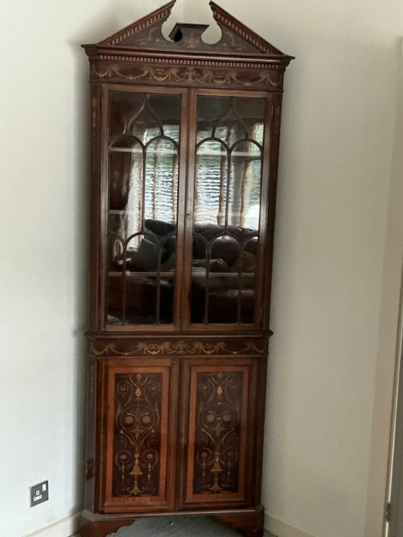 Superb Edwardian Marquetry Corner Cabinet - Image 6